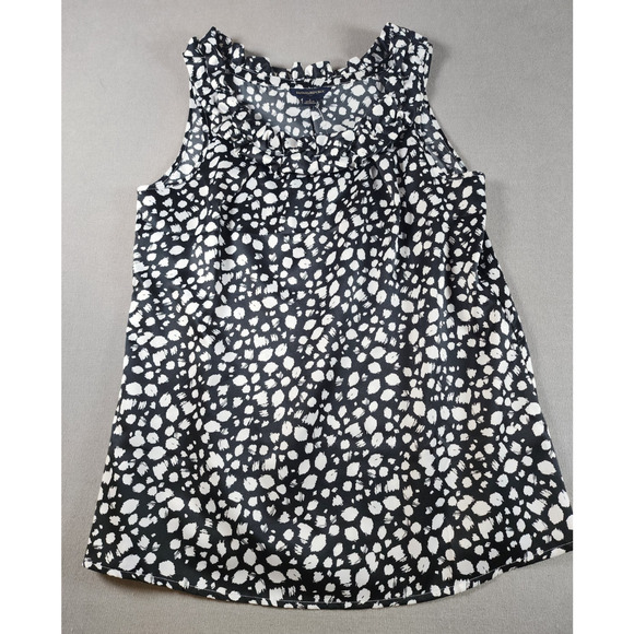 Banana Republic Womens Tank Top Small Ruffle Neck NWT Preppy Classic Office - Picture 1 of 9